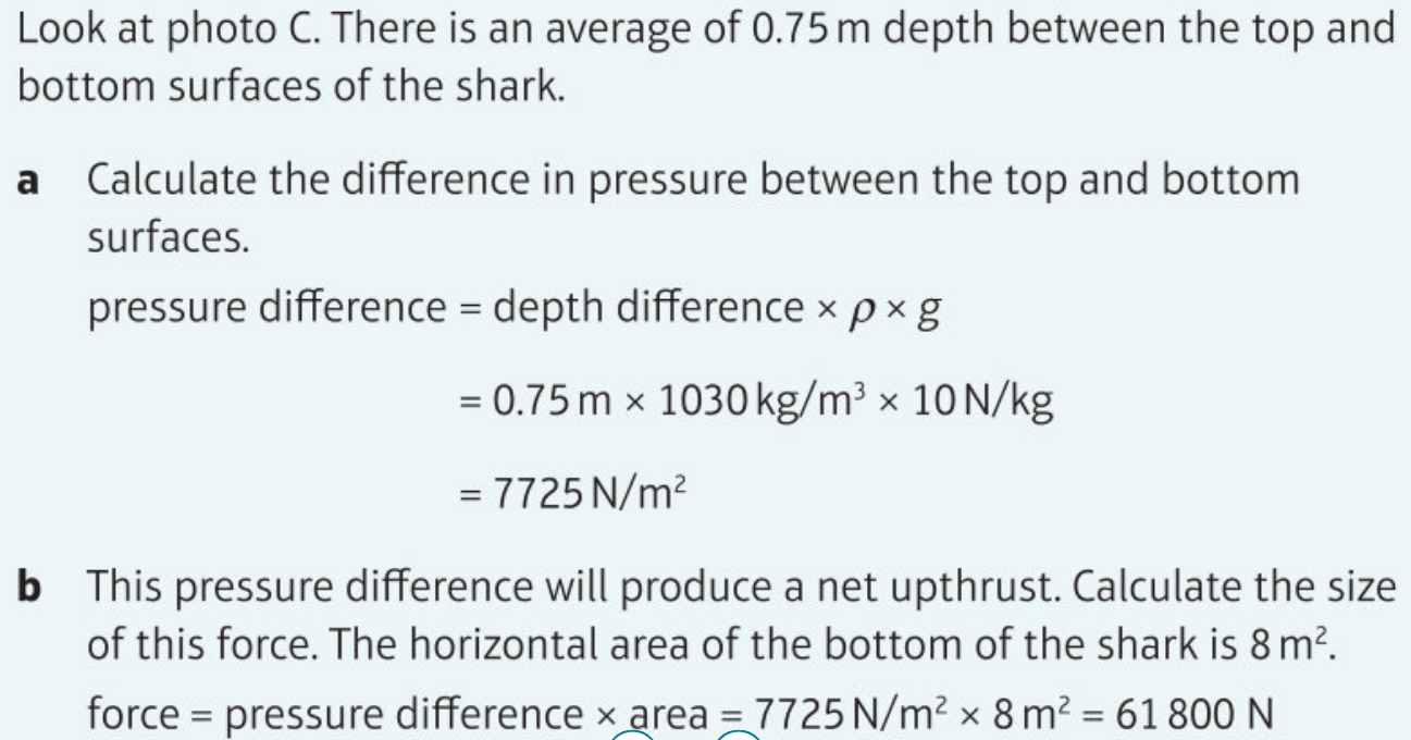 Upthurusr Examples Pressure and upthrust